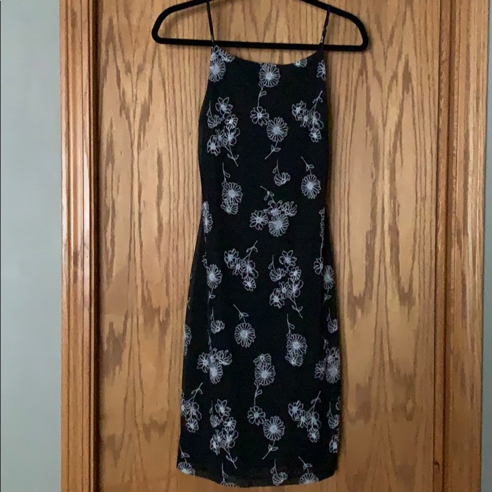 Black and white floral dress